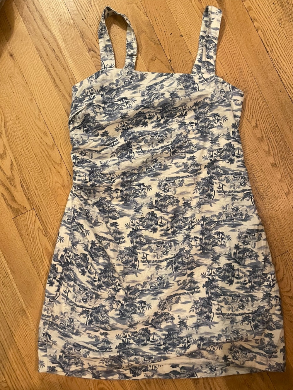 Abercrombie & Fitch Blue and White Tropical Print Sundress